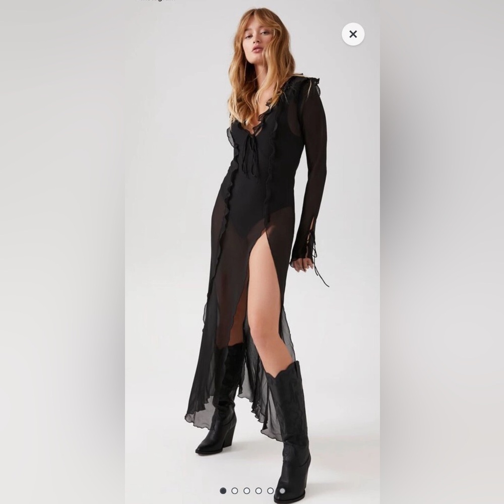 Forever 21 Black Sheer Maxi Dress